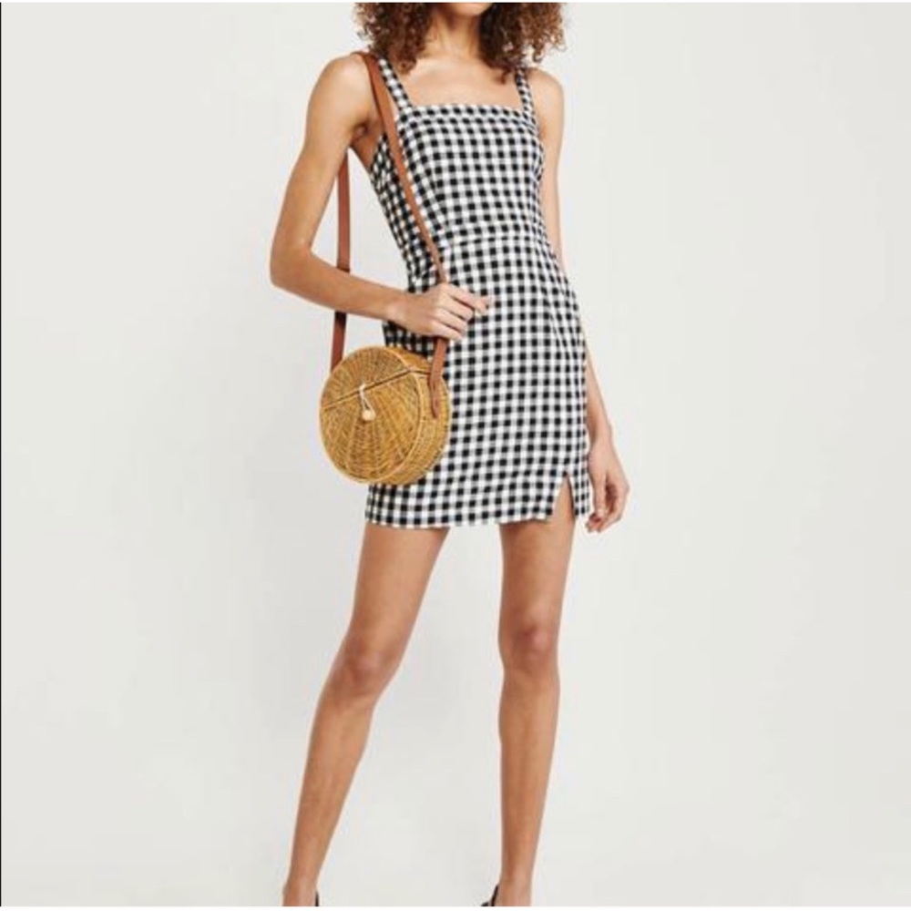 Abercrombie & Fitch Black and White Checkered Mini Dress